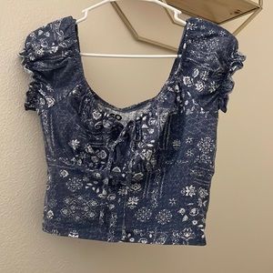 Blue Crop Top